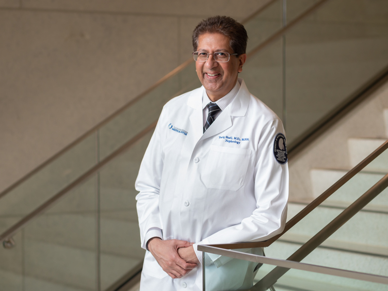 Dr. Tariq Shafi, the John D. Bower Chair of Nephrology at UMMC, is co-first author on a new paper in the Annals of Internal Medicine exploring the discrepancies between two methods of assessing kidney function. Joe Ellis/ UMMC Communications