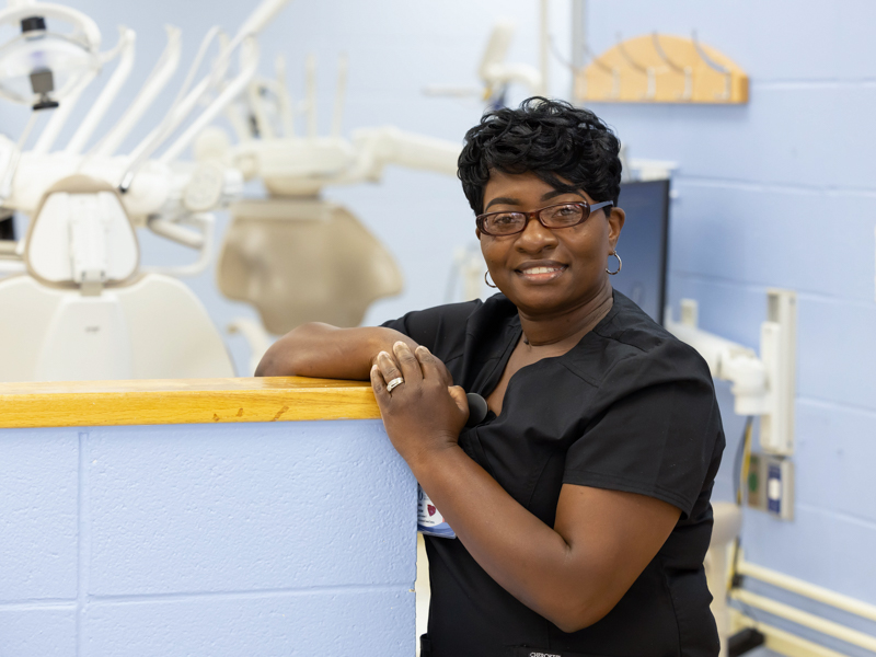 Rubie Frazier is dental assistant supervisor at the School of Dentistry's patient clinic at the Jackson Medical Mall.
