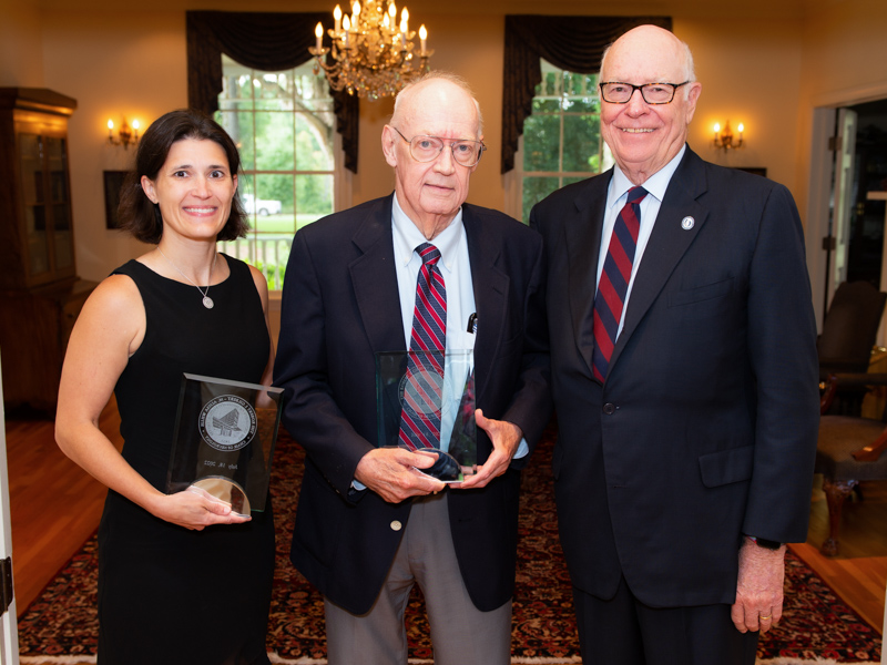 Dr. Alissa Willis, chair of neurology at UMMC, and Dr. James Keeton, professor emeritus and former vice chancellor for health affairs and dean of the School of Medicine, thank Dr. Robert Gilbert for his gift toward an endowed chair of neurology.