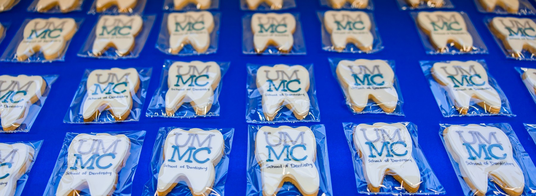 School of Dentistry student Lauren Thames baked and decorated 250 tooth-shaped cookies to give out to UMMC faculty and staff arriving at work the morning at August 24. Lindsay McMurtray/UMMC Communications
