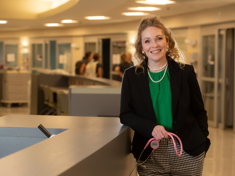 Dr. Leigh Holley leads the School of Nursing's accelerated Bachelor of Science in Nursing program at the Oxford Instructional Site at the University of Mississippi. Photo by Kevin Bain/The University of Mississippi Marketing Communications