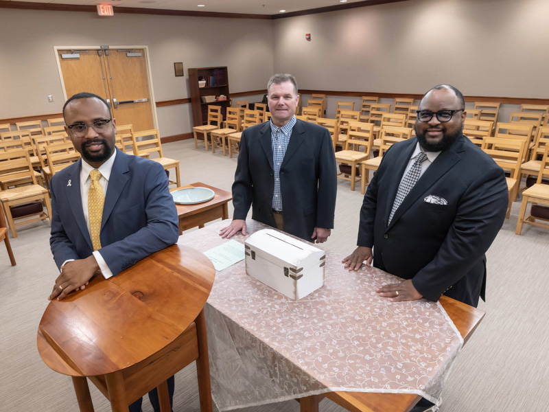 Chaplains, from left, Mark Gilbert, Donald Mooney and Charlton Johnson entered their specialized ministry for reasons that are personal to each one.