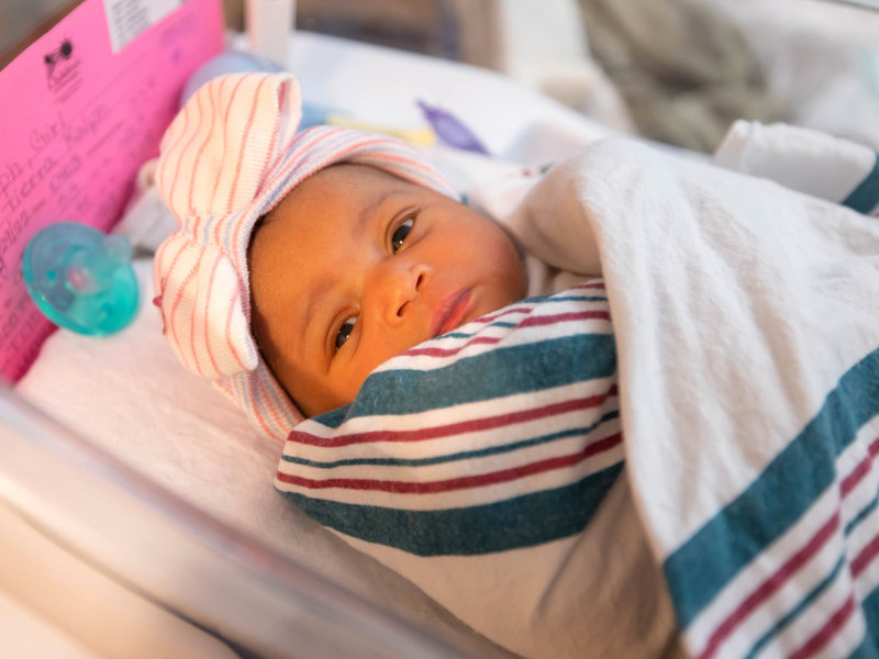 Aloria Ralph, photographed a day after she was born, got a healthy start in life at UMMC's Wiser Hospital for Women and Infants, which was recently redesignated as a Baby-Friendly Hospital. Melanie Thortis/ UMMC Communications