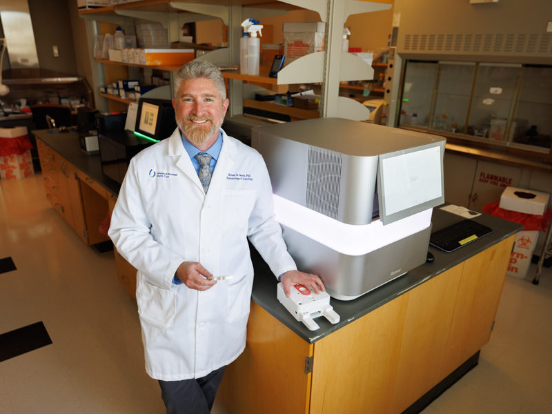 Dr. Michael Garrett, Molecular Center of Health and Disease director and professor of pharmacology,  stands in the Molecular and Genomics Core Facility that he established in 2010. It will serve as the 