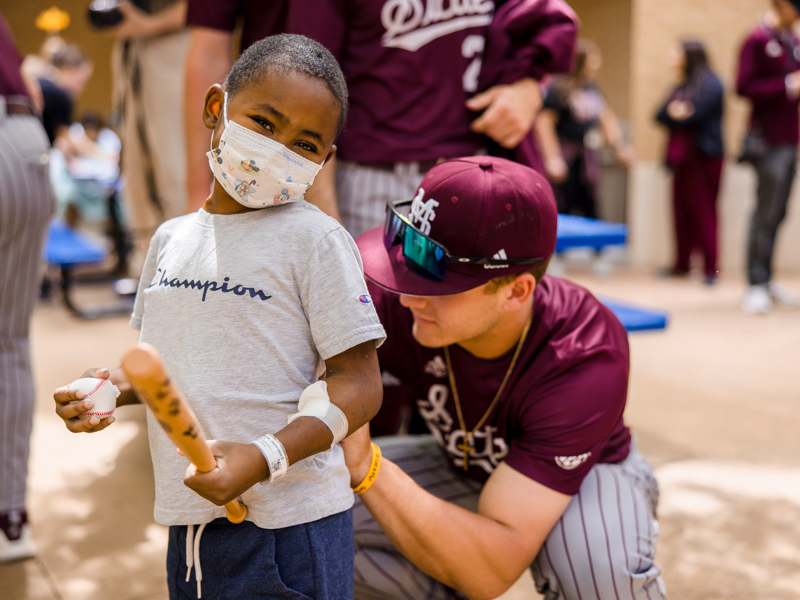 Photos: Mississippi State baseball a hit with young patients