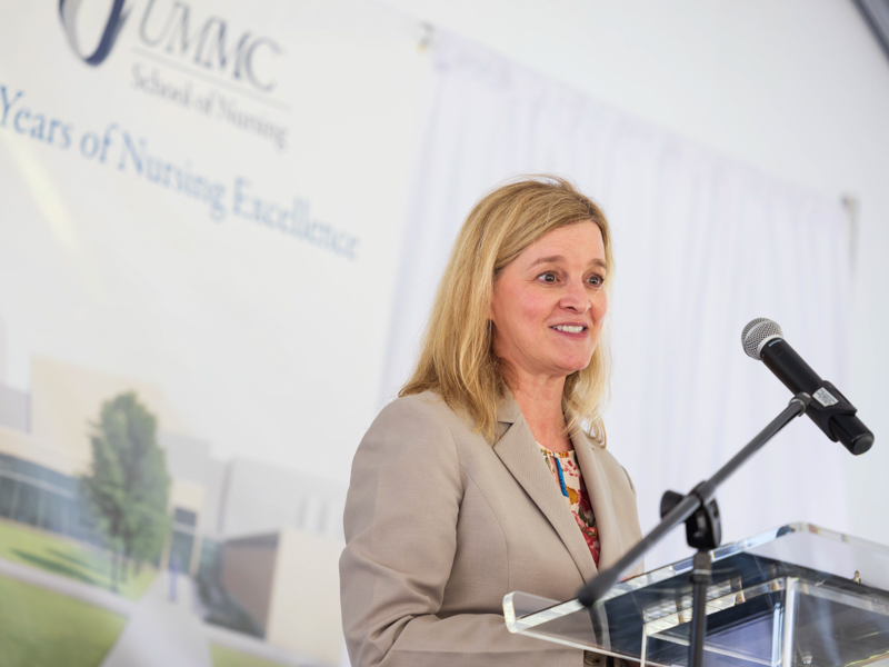 Dr. Tina Martin speaking at the SON Groundbreaking in June 2023.