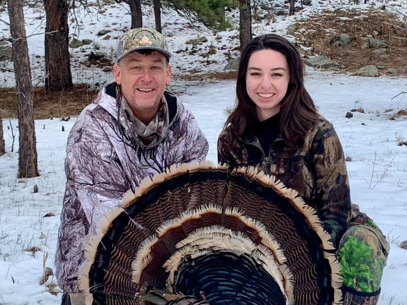 Lauren Winters and her dad, Dalton Williams, score another success on a 2021 hunt in Custer, South Dakota. (Photo courtesy of Lauren Winters)