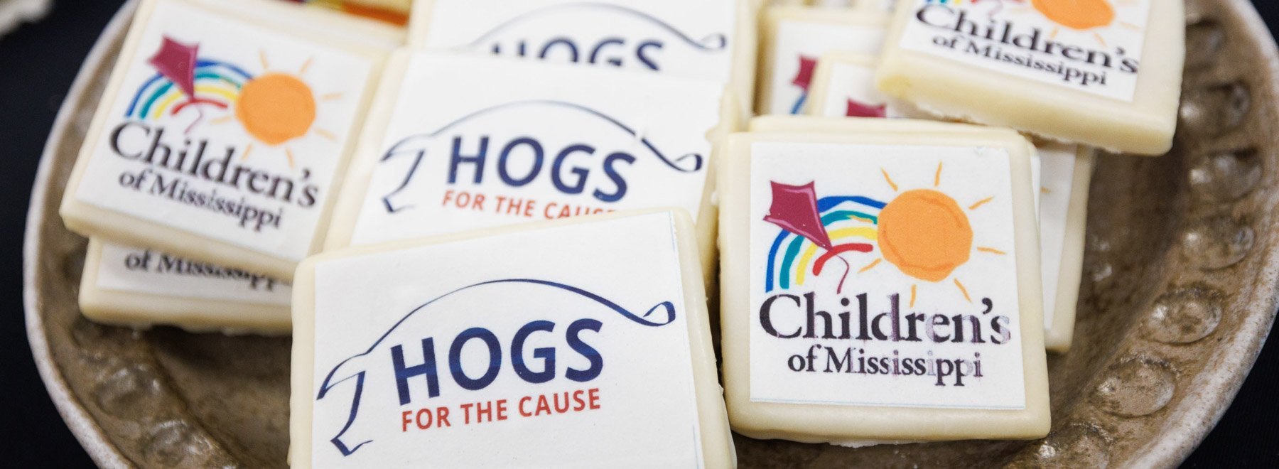 Cookies featured the logos of Hogs for the Cause and Children's of Mississippi.