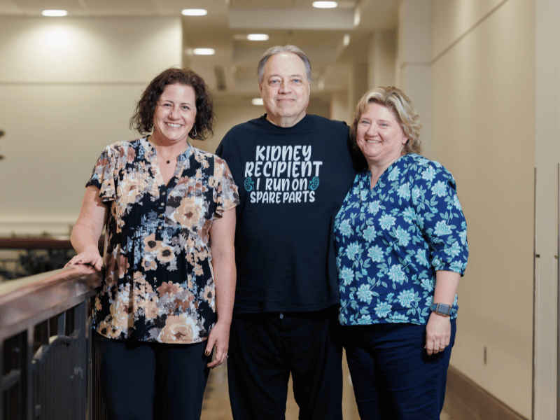 From left to right, Kathy Rayborn, Jeff Hughes and Tina Hughes