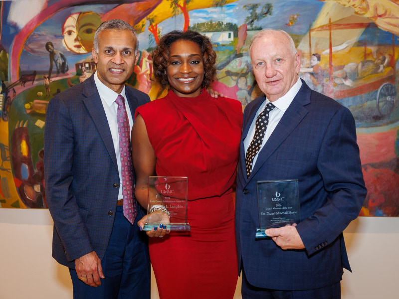 School of Dentistry Dean Dr. Sree Koka with Dental Alumni Awardees Dr. Alexa Lampkin and Dr. Darrell Hutto.