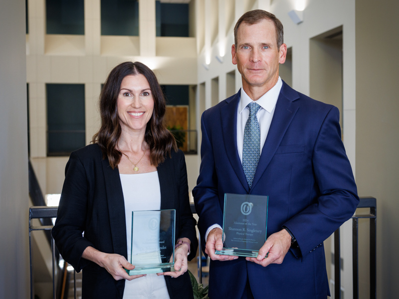 Dr. Britney Reulet, left, and Dr. Shannon Singletary were named 2024 SHRP Alumni Award winners.