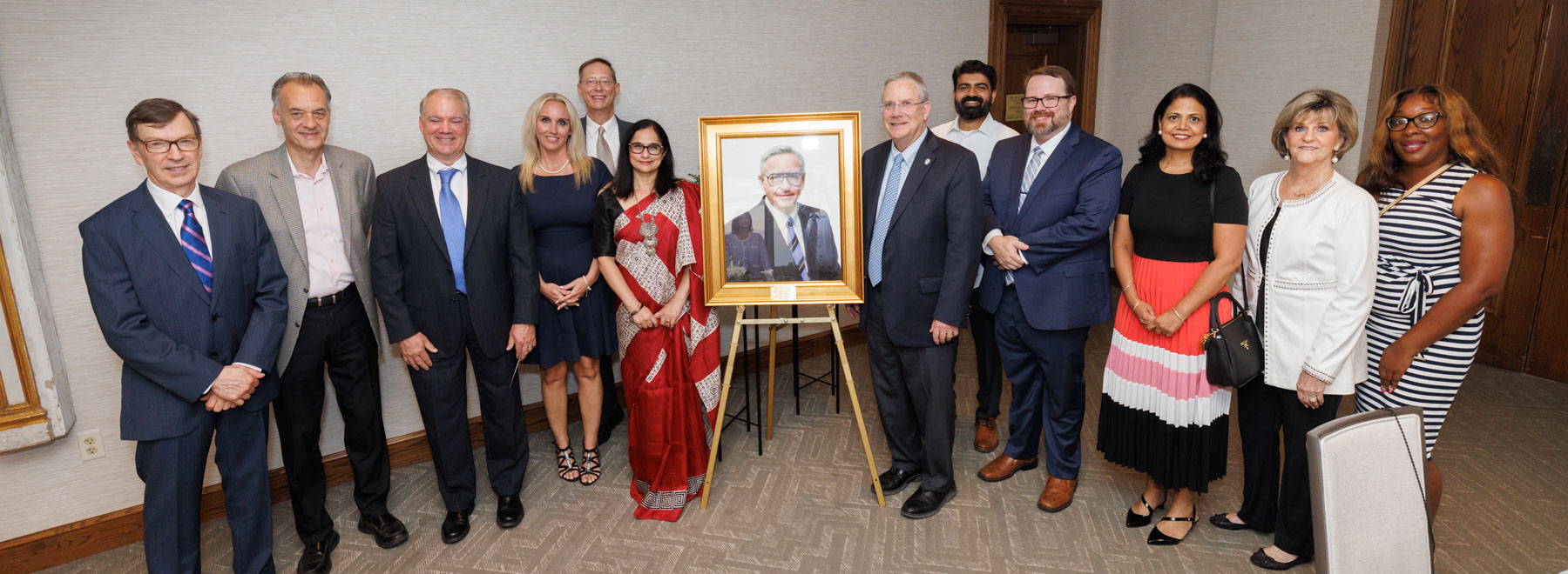 Department of Pathology faculty gathers to celebrate Julius M. Cruse, MD, PHD. Pathology Endowment.