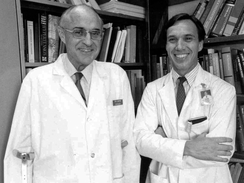 Dr. John Hall, right, is pictured with Dr. Arthur C. Guyton.