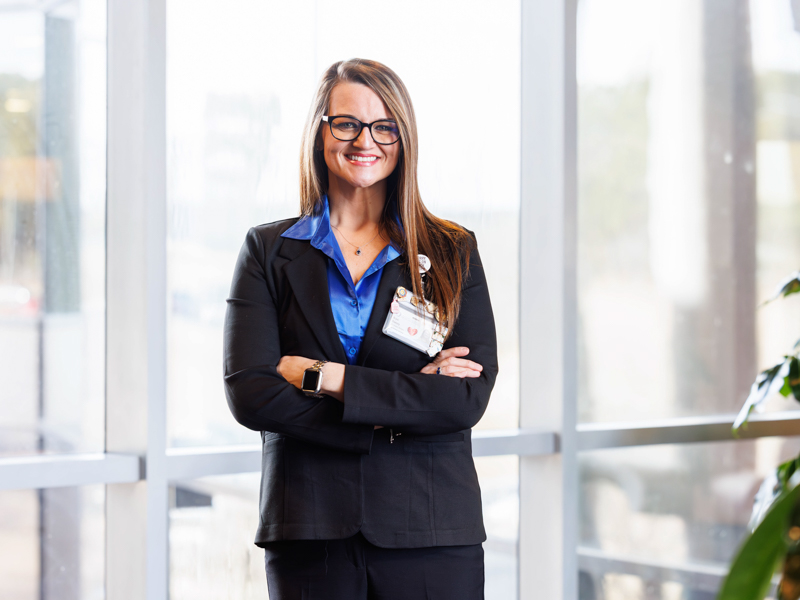 Royal blue is more than a flattering color for Bryce Ramsey. She wears it often to call attention to colorectal cancer screening.