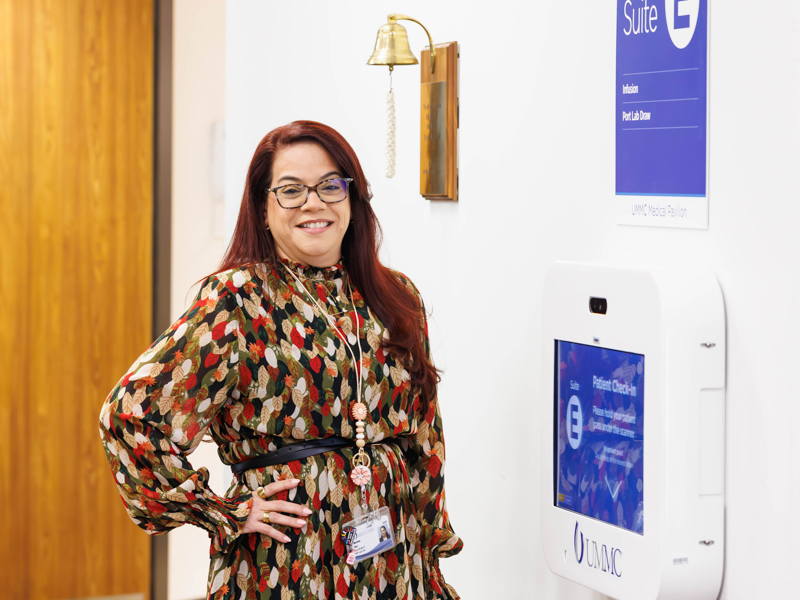 Marlene Rios is among the first people patients meet at the UMMC Cancer Center and Research Institute.