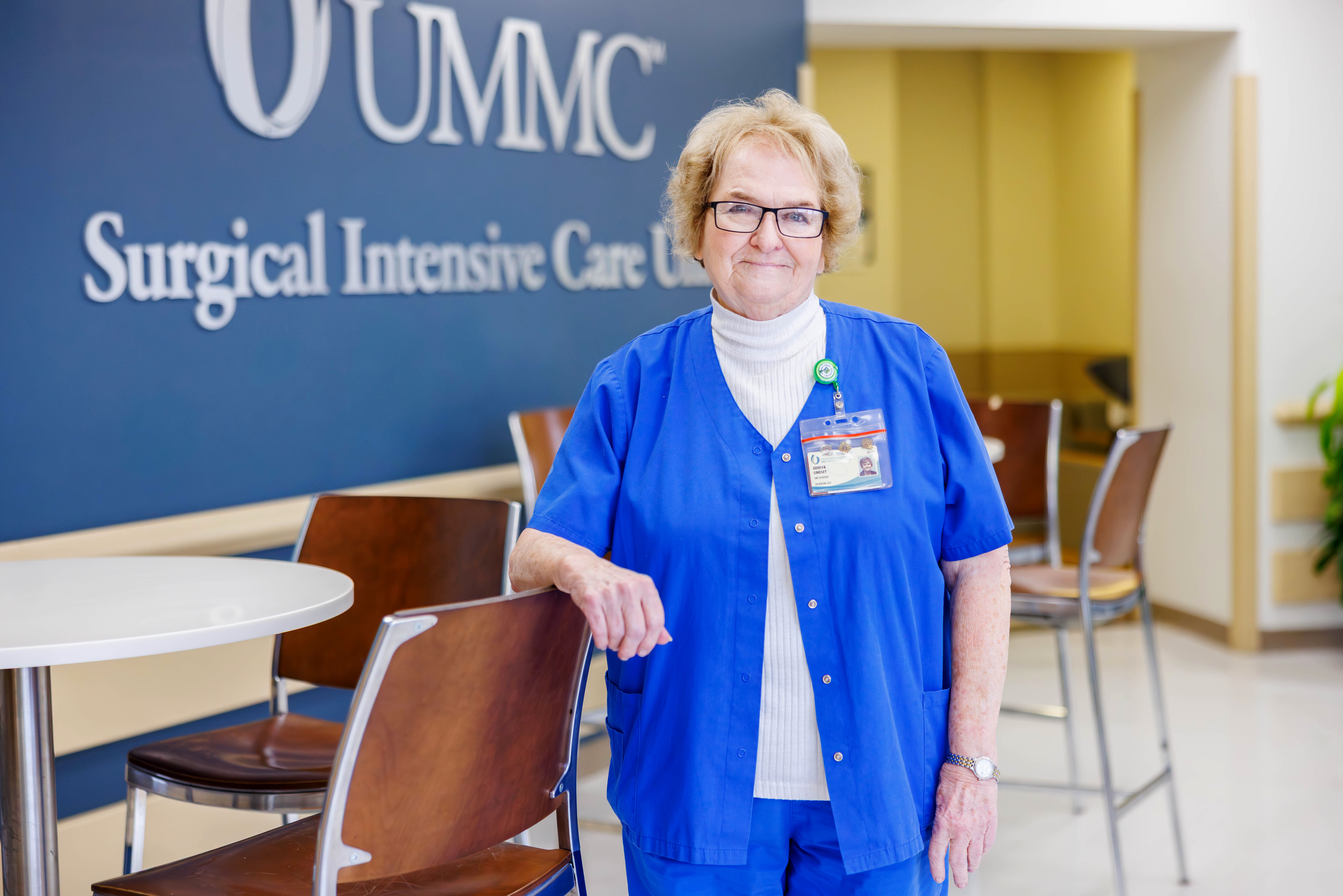 Geneva Lindsey has been the unit secretary for the surgical ICU for over 20 years.