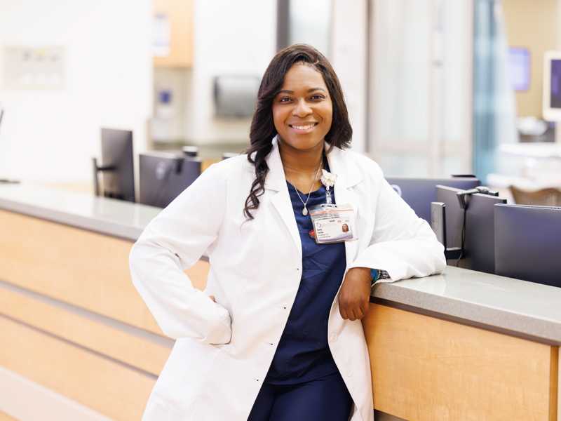 Ebony Gaston, nurse manager with UMMC's ambulatory radiation oncology clinic, celebrates her 25-year career at UMMC.