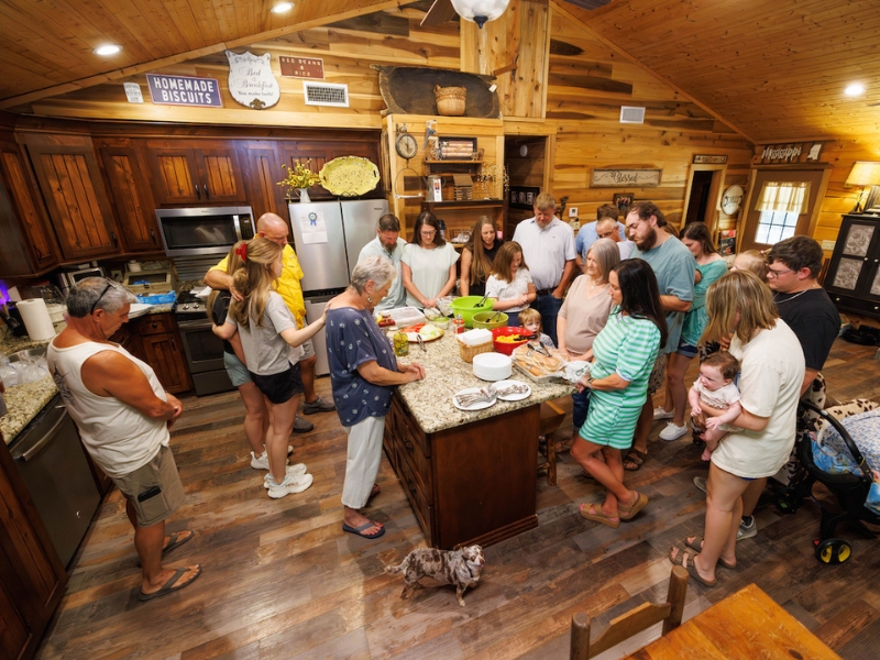 A family prayer began a weekend family get-together for Rhonda Cooley and her husband Jerry, her sister Gina and their children, grandchildren and great-grandchildren.