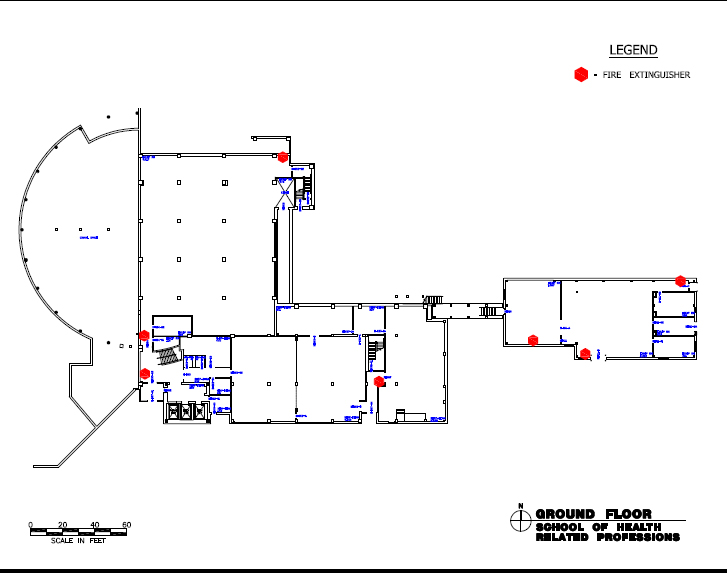 SHRP Fire Extinguisher Location Map, Ground Floor