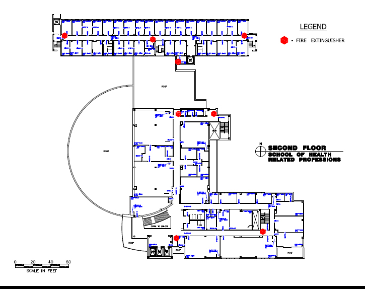 SHRP Fire Extinguisher Location Map, Second Floor