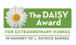 The DAISY Award for extraordinary nurses. In memory of J. Patrick Barnes Logo.