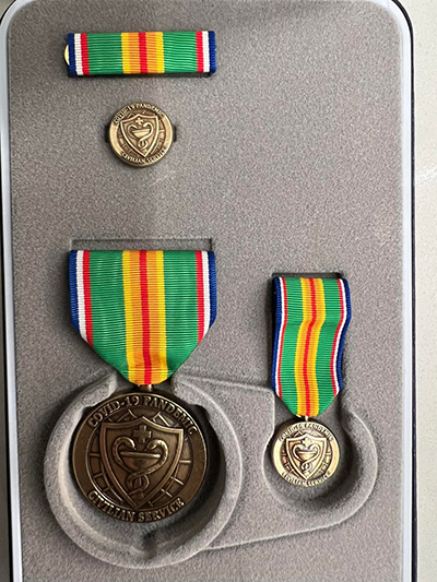photo of COVID-19 civilian service medal