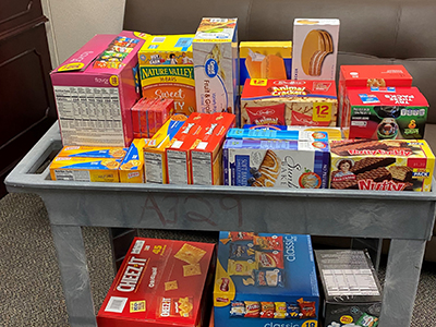 snack donations received to help have snacks at our school-based clinics when students come for health care